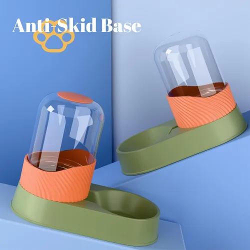 Vista 7 de Comedero automático para gatos y dispensador de agua, 2 unidades, alimentador de alimentos por gravedad para perros y cuenco de agua para mascotas