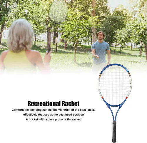 Vista 3 de RiToEasysports Raqueta de tenis para adultos, de aleación de aluminio de 27 pulgadas, ligera, para principiantes, jugadores intermedios