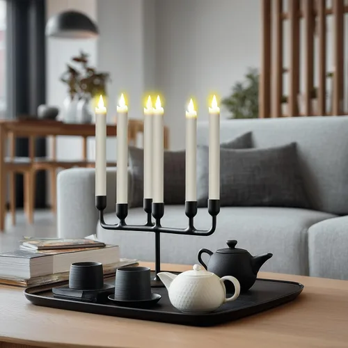 Vista 8 de Velas cónicas recargables sin llama, 6 unidades, velas LED cónicas parpadeantes con estación de carga y temporizador remoto para boda, Navidad