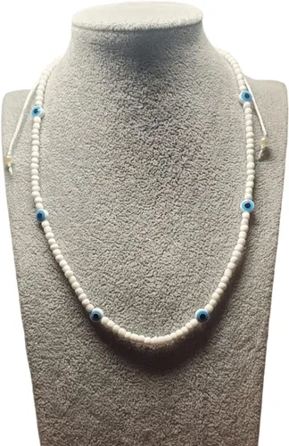 Vista 8 de Evil Eye Orisha Iyawo Babalawo Collar Santeria Collar Eleke Unisex