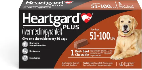 Vista 17 de HEARTGARD® Plus (ivermectina/pirantel) Masticables de Carne de Res Real para Perros de 26-50 libras (Caja Verde) Suministro de 6 Meses