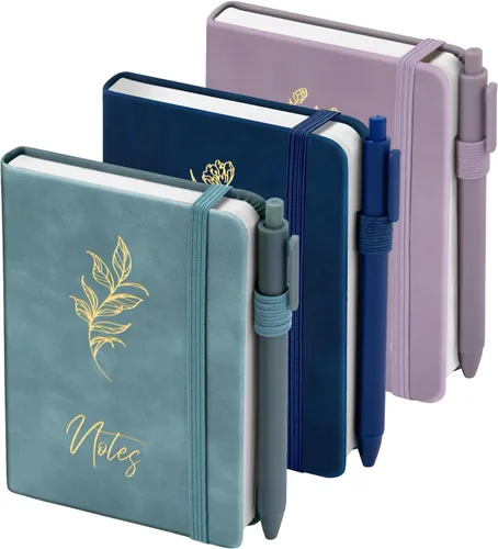 Vista 11 de 3 paquetes de cuadernos de bolsillo para diario, A6 pequeño, total 360 páginas, cuadernos para tomar notas, diarios para escritura, mini blocs