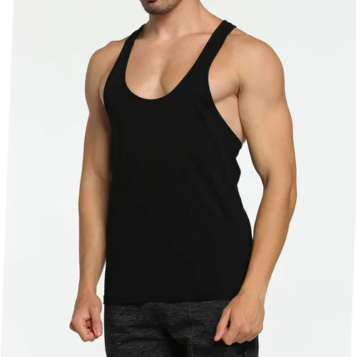Vista 2 de GymLeader Camiseta sin mangas para gimnasio para hombre, camiseta sin mangas con espalda en Y, camiseta atlética