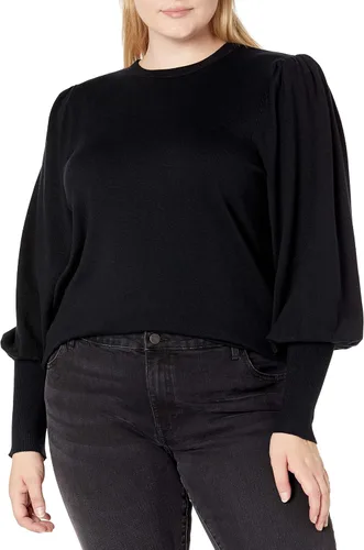 Vista 4 de The Drop Vivienne - Suéter de cuello redondo con hombros acolchados para mujer