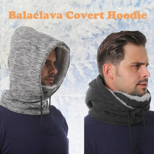Vista 4 de Pasamontañas de forro polar grueso para invierno, resistente al viento, para el cuello, gorros, pasamontañas, talla única