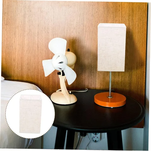 Vista 5 de Pantalla de tambor para base, fácil montaje, lámpara de pared, pantalla de escritorio y mesita de noche, acabado de lino natural
