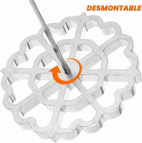 Vista 7 de Ciieeo Rosette Timbale Set Moldes de aluminio para gofres con mango de madera, plancha de pastelería sueca para galletas Bunuelos Herramienta