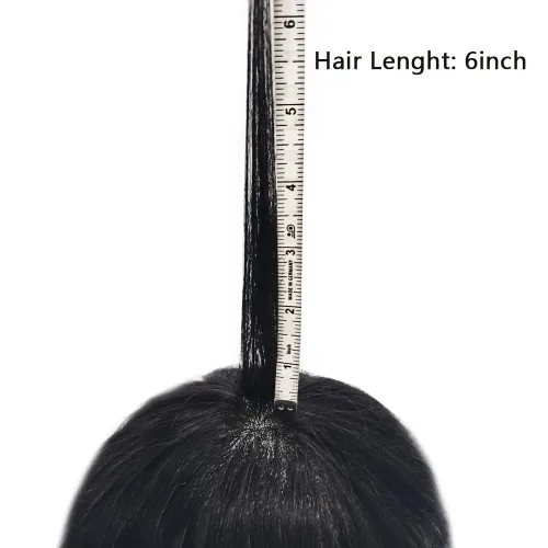 Vista 7 de Tupé de cabello humano fino para hombre, tupé mono tupé para hombres atados a mano, sistema de reemplazo de cabello para hombres, postizo