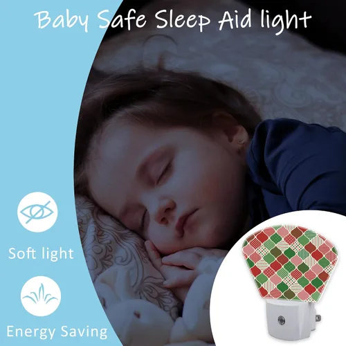 Vista 5 de Luz nocturna de Navidad geométrica enchufable LED con sensor de atardecer a amanecer, lámpara de noche suave, adecuada para el hogar, dormitorio