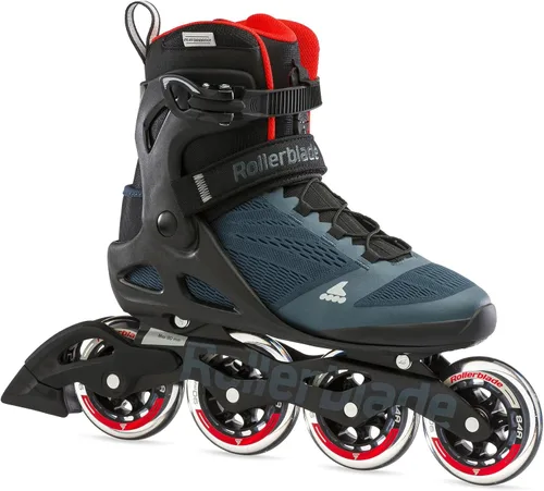 Vista 9 de Rollerblade Macroblade 90 Patines en línea de fitness para hombres adultos, Azul Orión/Naranja Picante, Patines en línea de rendimiento