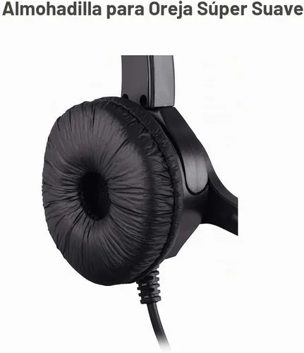 Vista 5 de Auriculares USB binaurales con cable para centro de llamadas manos libres con cancelación de ruido, con micrófono, cable con enchufe USB, control