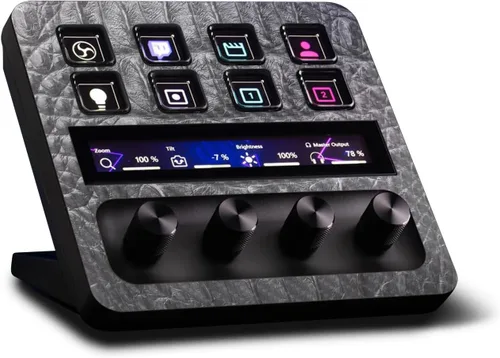 Vista 31 de MightySkins - Piel de fibra de carbono compatible con Elgato Stream Deck + madera gris Acabado de fibra de carbono texturizado protector