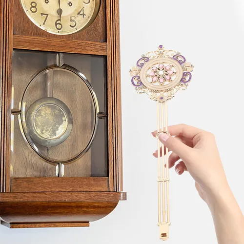 Vista 3 de Yardwe Piezas de repuesto de martillo de péndulo de cuarzo para relojes de pared, accesorio de movimiento de reloj de metal para proyectos