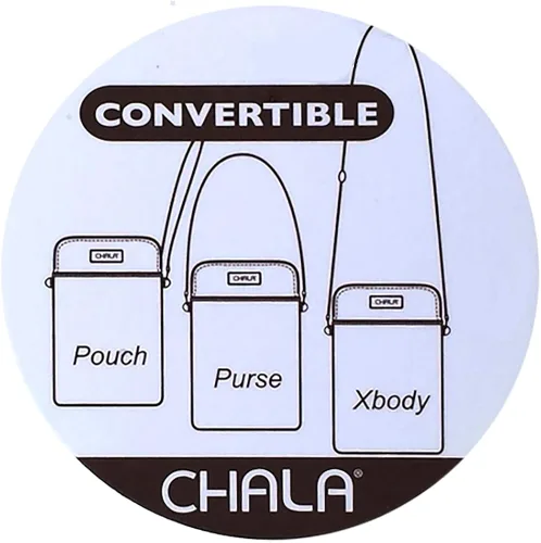 Vista 3 de Chala - Bolsa cruzada de piel sintética multicolor con correa ajustable para teléfono celular