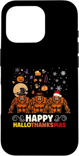 Vista 20 de iPhone 16 Halloween Thanksgiving Christmas Hallothanksmas Bigfoot Case
