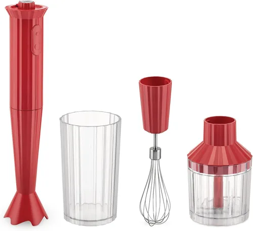 Vista 7 de Alessi Plissé MDL10SB/US - Batidora de mano con jarra medidora, batidor y picador en resina termoplástica, enchufe estadounidense 200W, negro