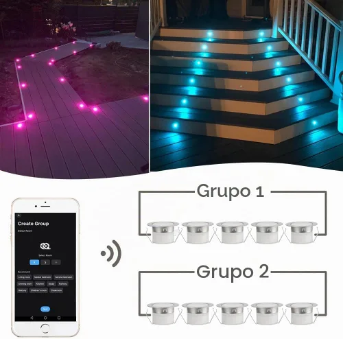 Vista 7 de Kit de luces LED para cubierta de bajo voltaje impermeable IP65 Φ1.22" Lámpara empotrable LED en el suelo de iluminación exterior jardín patio patio