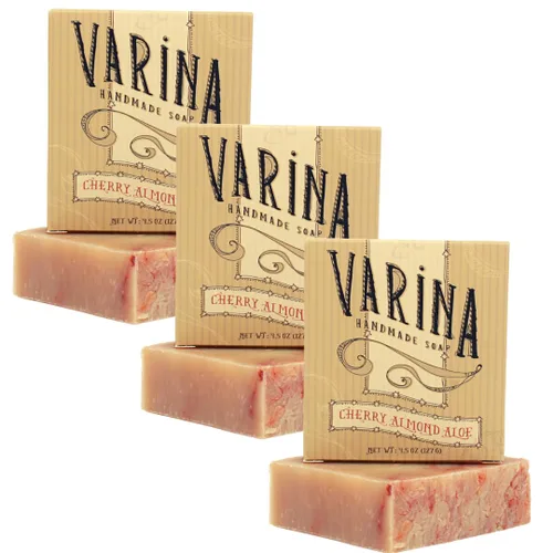 Vista 8 de Varina Jabón orgánico en barra Bay Runner - Limpieza suave para pieles sensibles, picante - Paquete de 3