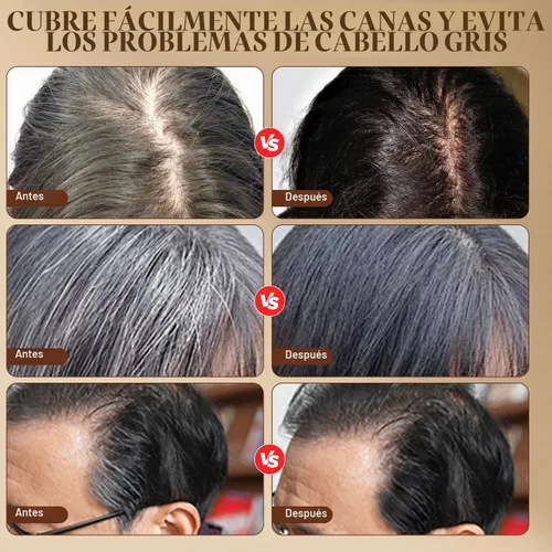 Vista 4 de Barra y peine 2 en 1 para teñir el cabello, impermeable y a prueba de sudor, retoque de raíz instantáneo y conveniente para cabello gris, peine