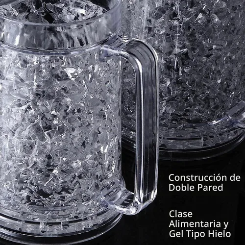 Vista 7 de Juego de 4 tazas de hielo congeladas de gel de doble pared de 16 oz (blanco)