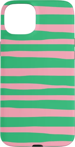 Vista 9 de Pink and Green Stripes aka Streaks Case for iPhone 16