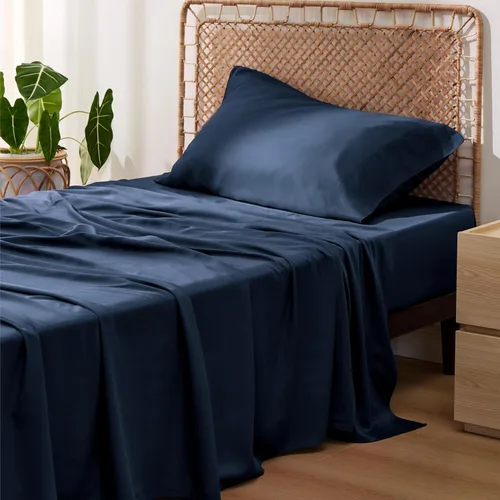 Vista 58 de Bedsure PureWoven 100% rayón derivado de bambú, sábanas de cama individual, 3 piezas