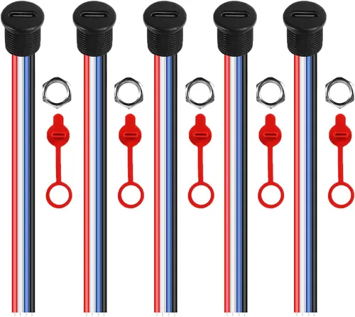 Vista 8 de 5PCS Tipo-C Chasis Hembra Tipo-C Conector de enchufe hembra Jack Impermeable Puerto de carga hembra 3A USB-C Cargador Enchufe Enchufe