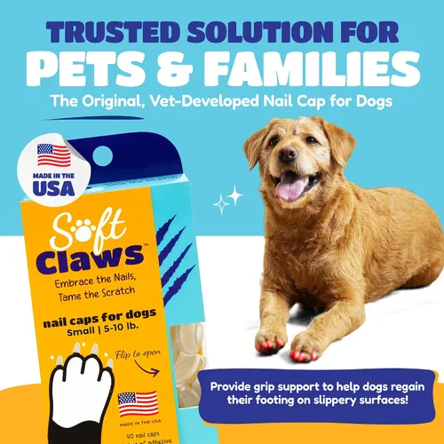 Vista 2 de Kit de fundas para uñas de perros y gatos Soft Claws, pequeñas y color plata brillante