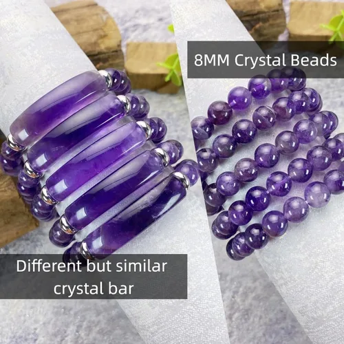 Vista 3 de EDEN'S CALL Pulsera elástica de cuentas de cristal curativo de 0.315 in para mujer