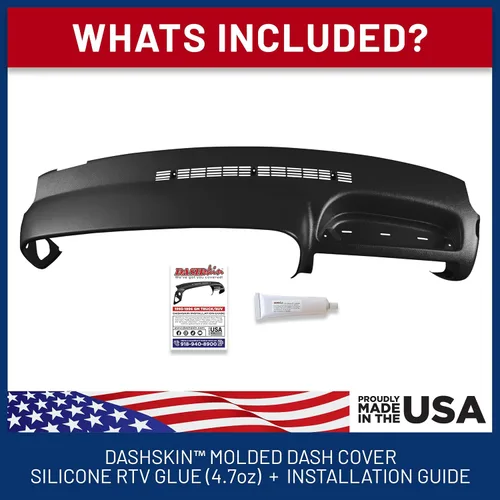 Vista 4 de DashSkin Cubierta para salpicadero compatible con SUV y camionetas GM 95-96 en color negro, tapa de plástico moldeado duro para salpicadero