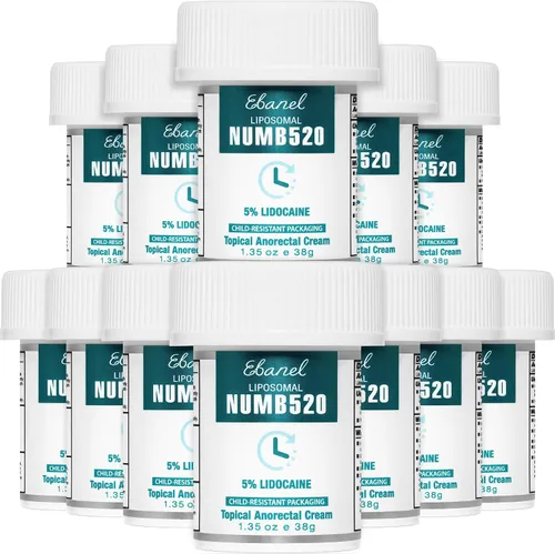 Vista 12 de Ebanel crema anestésica de lidocaína tópica 5%, paquete de 2 unidades de crema para alivio del dolor, quemaduras, picazón y entumecimiento, crema