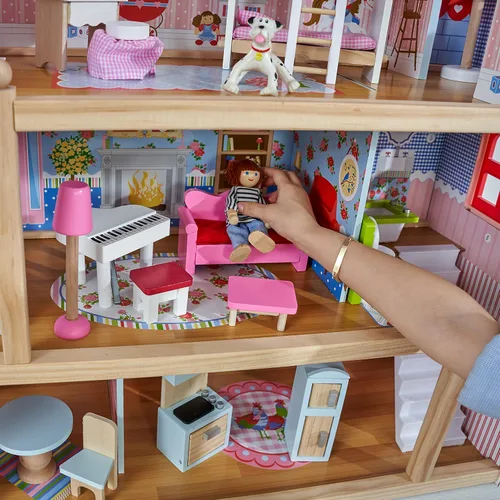 Vista 4 de Muñeca Chelsea Cottage con muebles KidKraft