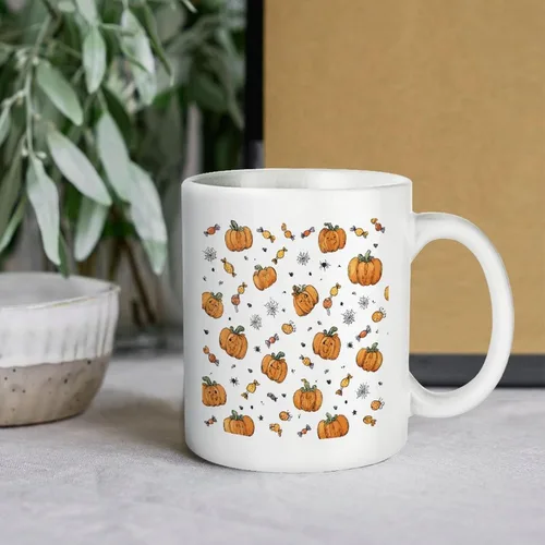 Vista 6 de Taza de cerámica de calabaza con telarañas, taza de viaje para papá, regalo único para el día del padre, marido, hombres, él