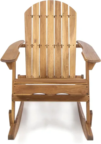 Vista 8 de Christopher Knight Home Vayne - Silla de madera de acacia para exteriores, mecedora Adirondack de listones Adirondack, asiento adicional