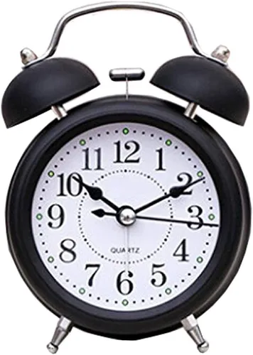 Vista 2 de Relojes despertadores de 4.7 pulgadas, con números multicolor, estilo retro, 3D, estéreo, silencioso, de cuarzo, analógico, reloj de mesa retro