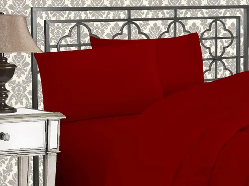 Vista 6 de Elegance Linen Sábanas de calidad egipcia sólidas de 4 piezas de la serie 1800 con bolsillos profundos de hasta 16 pulgadas, tamaño individual