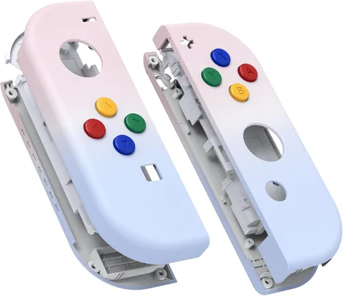 Vista 18 de eXtremeRate DIY Replacement Shell Buttons for Nintendo Switch & Switch OLED, Blue Soft Touch Custom Housing Case with Full Set Button for Joycon