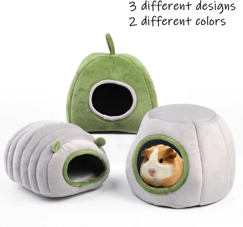 Vista 3 de HLMOptimo Cama escondida de conejillo de indias, casa de conejo, accesorios para cueva, acogedor escondite para conejo, erizo, hurón, chinchilla