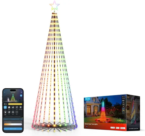 Vista 10 de Govee - Luces de árbol de Navidad, 6.1 pies, 316 LED RGBIC luz para árbol de Navidad