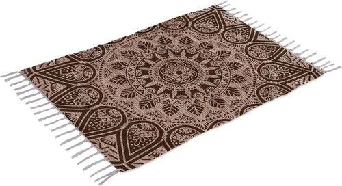 Vista 13 de Alfombra de trapo de algodón hecha a mano de 24 x 36 pulgadas, alfombra multicolor de 2 x 3 pies, tejida a mano, lavable y reversible para sala