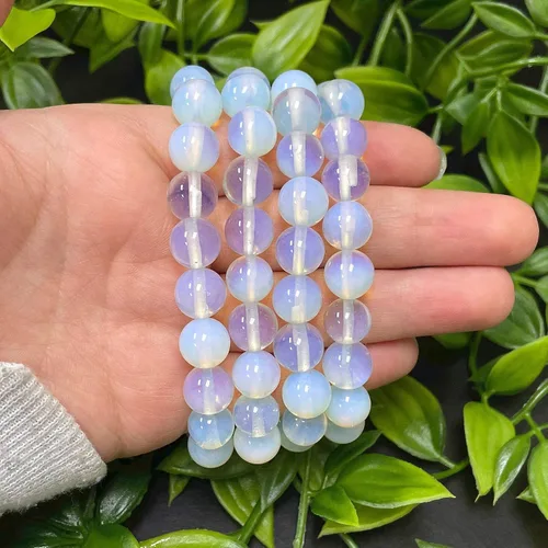 Vista 450 de Gem Avenue Handmade Round Bead Stretch Bracelet Unisex Natural Stone Beaded Jewelry for Men & Women, Elastic Wristband for Daily Wear