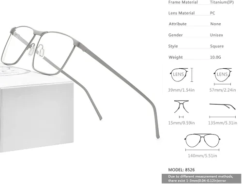 Vista 2 de FONEX Marco de lentes de titanio puro para hombre lentes ópticos de miopía de borde completo cuadrado