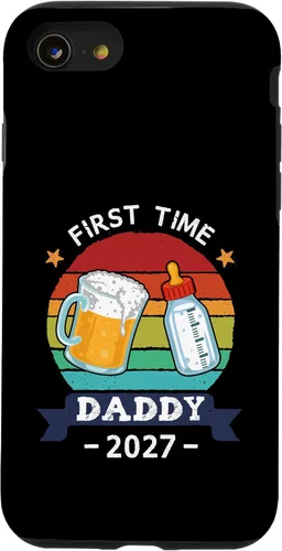 Vista 18 de First Time Daddy 2027 Funny Dad to Be Pregnancy Reveal Case for iPhone 17