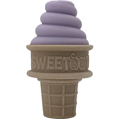 Vista 4 de SweeTooth Mordedor de bebé en forma de cono de helado - Naranja adorable