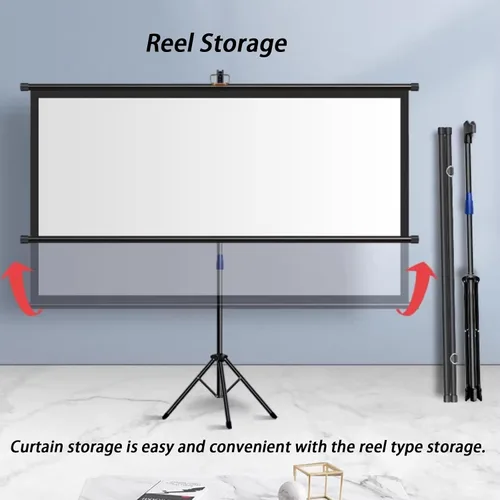 Vista 5 de Portable HD Projector Screen With Tripod Stand, Tripod Projector Screen, Adjustable Screen Height, Lightweight Carry, 60/72-inch Aspect Ratio 16:9