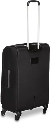 Vista 3 de Tienda Basics Maleta de equipaje giratoria de mano Softside con ruedas, Negro, Juego de 3 piezas (21"25"30")