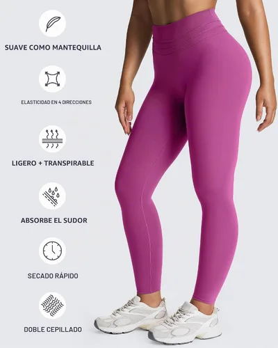 Vista 7 de Aoxjox Pantalones de yoga Luna para mujer de 26" Cattleya Púrpura