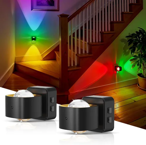 Vista 18 de L LOHAS LED Proyector de luz nocturna, luces nocturnas enchufables a la pared, 2000 K/3000 K/5000 K, luz nocturna de temperatura de color ajustable