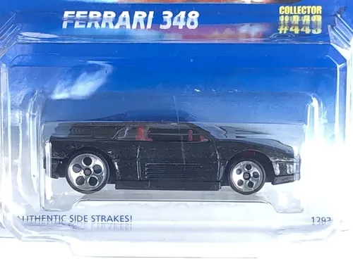 Vista 7 de Hot Wheels Black Ferrari 348 Collector #443 Coolest to Collect Card 5 DOT Wheel