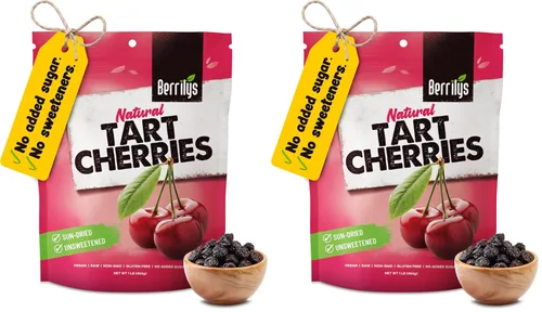 Vista 9 de Berrilys Cerezas ácidas secas – Frutas secadas al sol – sin hueso – Cereza entera – Sin azúcar añadida – Para hornear, cocinar, postre, mezcla